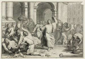 Cristo scaccia i cambiavalute dal tempio da Ottmar Elliger the Younger