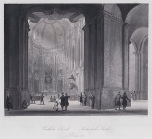 Chiesa cattolica, Dresda (incisione) da Otto (after) Wagner
