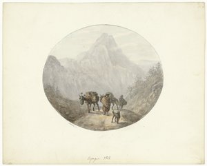 Paesaggio montano in Spagna, con muli da soma da Otto Baron Howen