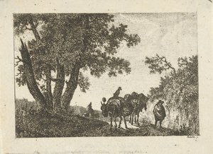 Paesaggio con muli e viaggiatori da Otto Baron Howen