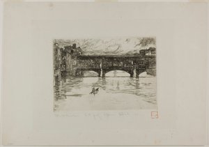 Ponte Vecchio, lastra distrutta da Otto Henry Bacher