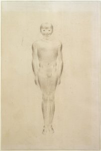 Nudo maschile con gambe chiuse e braccia distese da Otto Meyer Amden