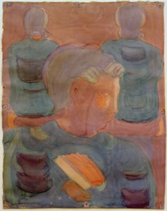 Preparazione (Devozione nella sala da pranzo). Studio parziale (Ragazzo con libro di canti) da Otto Meyer Amden