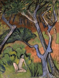 Paesaggio forestale con nudo, 1924