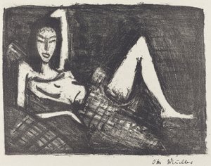 Ragazza su un divano da Otto Müller