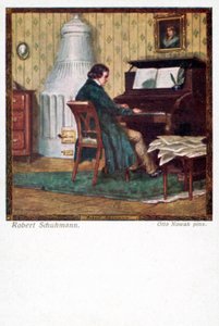 Robert Schumann che suona il pianoforte da Otto Robert Nowak