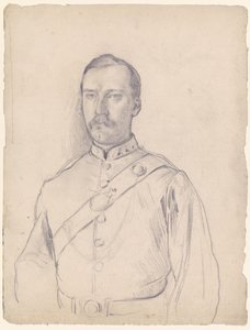 Ritratto di un uomo in uniforme, a mezza figura da Otto Scholderer