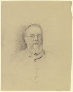 Ritratto di un uomo anziano con occhiali da Otto Scholderer