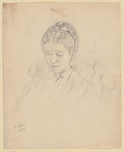 Luise Scholderer, seduta in poltrona da Otto Scholderer
