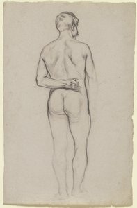 Nudo maschile in piedi visto da dietro da Otto Scholderer