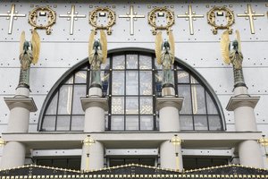 Chiesa di Am Steinhof (chiesa di Leopoldo) progettata da Otto Wagner, Vienna, Austria