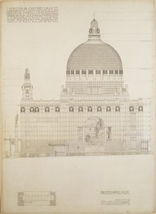Schizzo per la chiesa di Steinhof, l