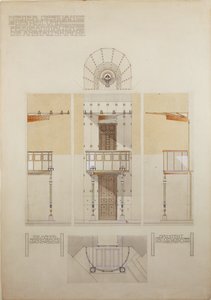 Schizzo per il pulpito della chiesa di Steinhof, l