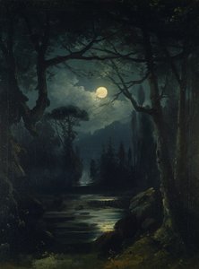 Scena di Bosco al Chiaro di Luna da Ottoman School