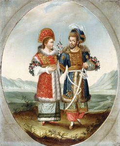 Una coppia esotica, inizio XIX secolo da Ottoman School