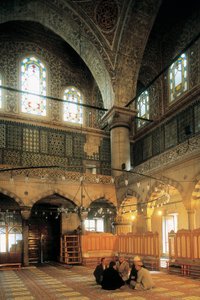 Architettura, Arte Ottomana: Interno della Moschea Blu o Sultanahmet Camii costruita da Mehmet Aga (1609-1616). Turchia, Istanbul da Ottoman School