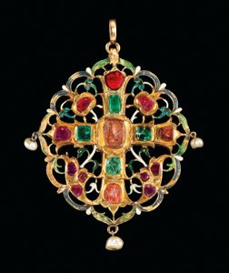 Reliquiario armeno con gemme e smalto da Ottoman School