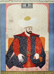 Ritratto del Sultano Ottomano Murad I (1326-1389). Miniatura dal manoscritto 