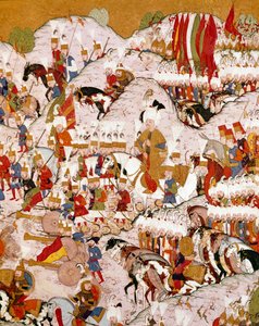 Rappresentazione della Battaglia di Mohacs del 29/08/1526 (dettaglio) da Ottoman School