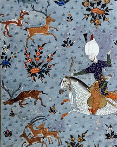 Rappresentazione dei cortigiani del sultano Murad II a caccia di cervi (dettaglio) da Ottoman School