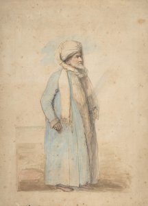Uomo barbuto in costume orientale