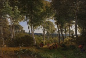 Bosco di Delhoved vicino al lago Skarre, Zelanda. Luce del pomeriggio da P.C. Skovgaard