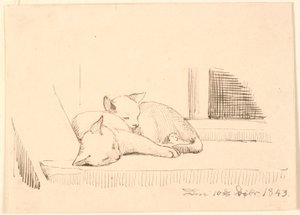 Due gatti dormienti da P.C. Skovgaard