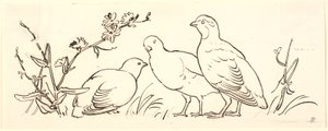 Tre pernici. Bozzetto decorativo da P.C. Skovgaard