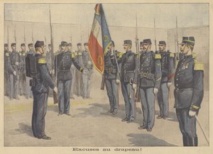 Un soldato costretto a scusarsi con la bandiera francese per averla insultata da P.H.G.V. Michel