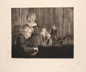 Edvard e Nina Grieg al pianoforte da Peder Severin Krøyer