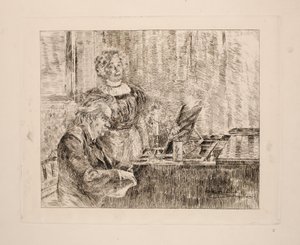 Edvard e Nina Grieg al pianoforte da Peder Severin Krøyer