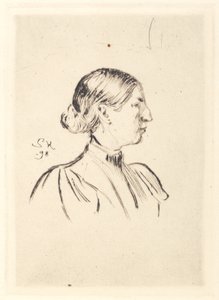 Ritratto di Anna Ancher, profilo da Peder Severin Krøyer