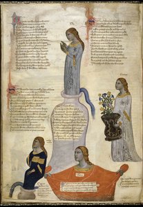 Quattro Muse da Regia Carmina di Convenevole da Prato