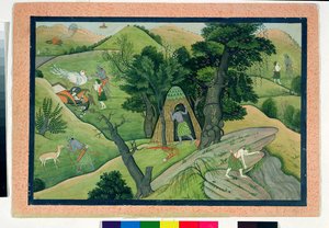 Rama e Lakshmana vagano in cerca di Sita, dal Ramayana, Kangra, Himachal Pradesh, 1780