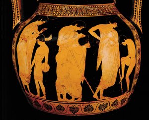 Incontro di amanti. Anfora a figure rosse. 510-500 A.C. ... da Painter Dikaios