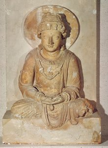 Buddha seduto in meditazione, da Ganhara, stile greco-buddista, I-IV secolo