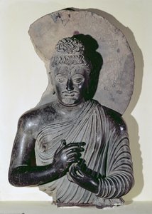 Busto di un Buddha predicante, stile greco-buddista, I-IV secolo