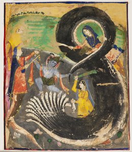 Krishna e il naga Kaliya da Pakistani School