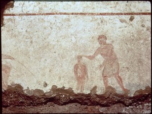 Scena di battesimo, III secolo da Paleo Christian
