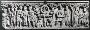 Sarcofago cristiano, raffigurante scene della vita di Cristo (marmo) da Paleo Christian