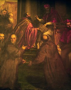 Paolo IV consegna la bolla papale della fondazione dell