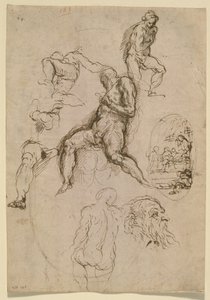 Foglio di studi per la pittura nel Salone del Maggior Consiglio, Palazzo Ducale, Venezia, c.1578
