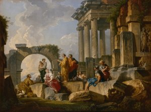 Il sermone di San Paolo tra le rovine, 1744 da Pannini