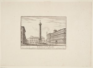 Colonna di M. Aurelio. 1. Palazzo Niccolini. 2. Palazzo del Vicegerente. 3. Monte Citorio. 4. Palazzo Chigi da Paolo Anesi