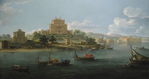 Vista della Villa Costaguti e Villa Pamphilj tra Anzio e Nettuno da Paolo Anesi