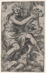 Cupido e Apollo con una lira, ca. 1568