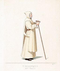 Costume clericale: un monaco certosino, ordine di San Bruno