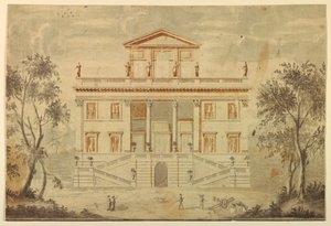 Disegno, prospetto di una villa, 1750-70 da Paolo Posi