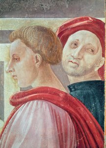 Teste di due uomini, dalla Presentazione di Maria al Tempio, 1433-34 (dettaglio) da Paolo Uccello