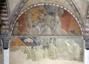 Il diluvio e il ritiro delle acque (sezione superiore) Il sacrificio e l